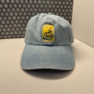 LA CROIX Sparkling Water Hat Cap Strap Back Denim Blue Adjustable Chambray Adult